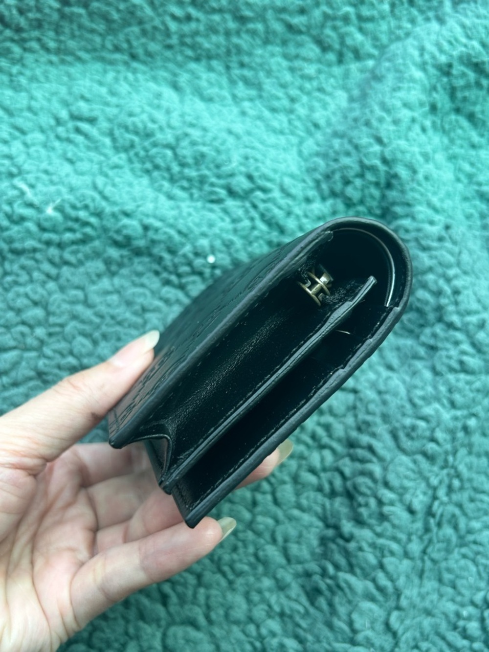 NWT Authentic Gucci Guccissima Big Cat 🐱 Leather Mini Wallet Black - Picture 5 of 11